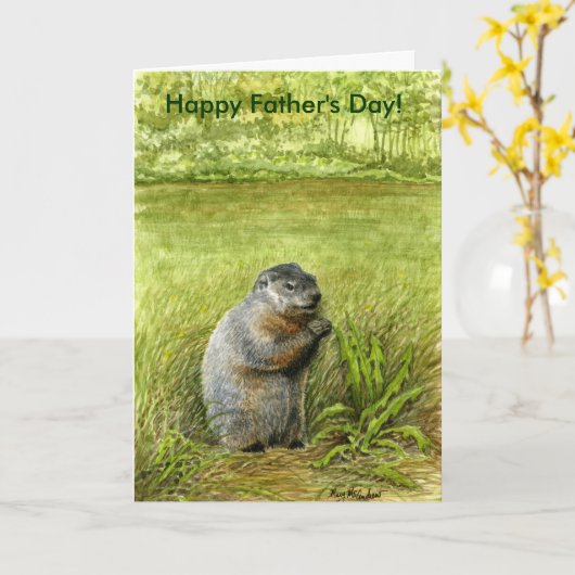 父の日のgroundhogカード カード (黄色い花)
