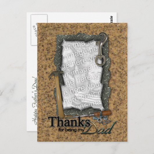 父の日はあなたの写真用具を加えます ポストカード (正面/裏面)