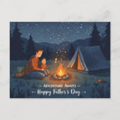 父の日はがきの夜のキャンプ ポストカード (正面)