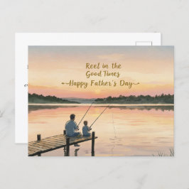 父の日はがきの穏やかな湖 ポストカード