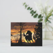 父の日はがきワイルドホースサンセットカード ポストカード (スタンド正面)