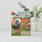 父の日はがき用の裏庭のバーベキュー ポストカード (スタンド正面)
