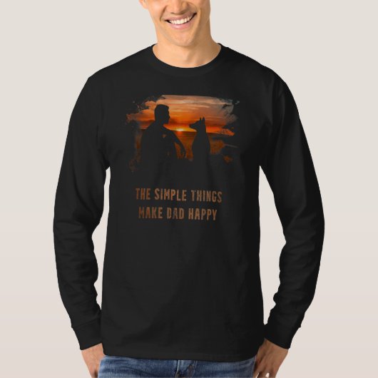 父の日はシンプルパパを幸せにする Tシャツ (正面)