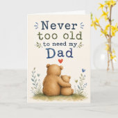 父の日は過ぎてもお父さん頼り Never Too Old to Need Dad 父の日  カード (黄色い花)