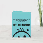 父の日への感謝:ユーモアあふれるトリビュート カード (裏面)