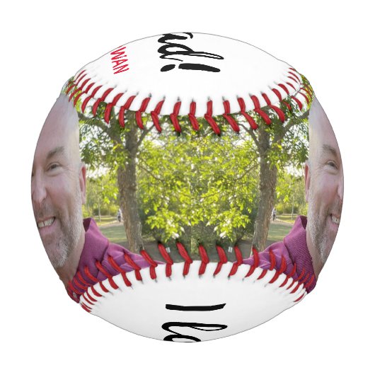 父の日またはパパ誕生日カスタム写真野球 野球ボール (正面)