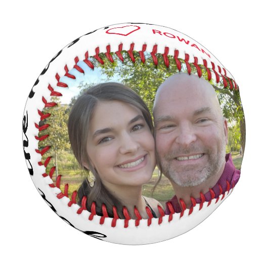 父の日またはパパ誕生日カスタム写真野球 野球ボール (正面左)