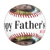 父の日またはパパ誕生日カスタム写真野球 野球ボール (裏面)