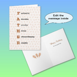 父の日または誕生日文字オーク葉材 カード