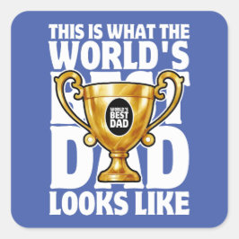 父の日ま最高のたは誕生日のための世界のパパギフト スクエアシール