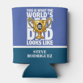 父の日ま最高のたは誕生日のための世界のパパギフト 缶クーラー (裏面)