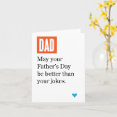 父の日より良いパパ冗談グリーティングカード カード (黄色い花)