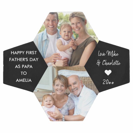 父の日をパパとして2パーソナライズされた写真 サッカーボール (フラット)