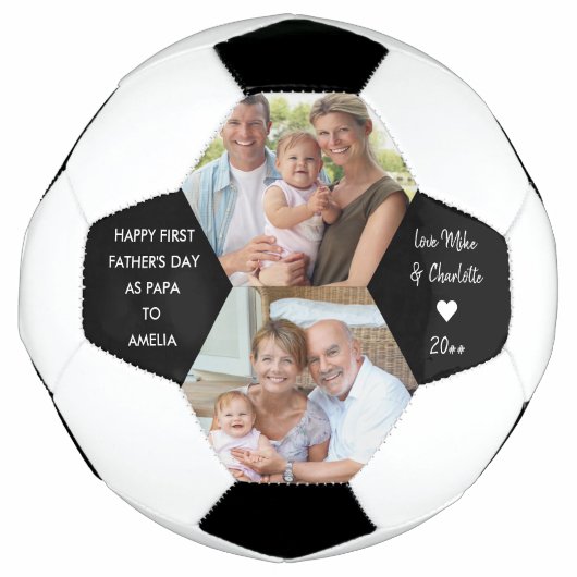 父の日をパパとして2パーソナライズされた写真 サッカーボール (正面)