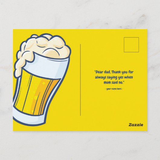 父の日をパーソナライズ |無効なパパ ポストカード (裏面)