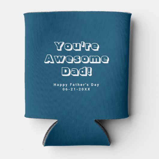 「父の日を喜ぶ」「あなたの素晴らしパパ」タイポグラフィ 缶クーラー (正面)