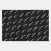 「父の日を幸せに」黒白 ラッピングペーパーシート (正面)