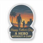 父の日を楽しむ – 岬のない英雄 シール (正面)