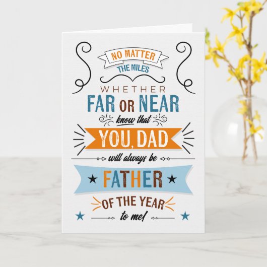 父の日を渡ってマイルズタイポグラフィ カード (黄色い花)