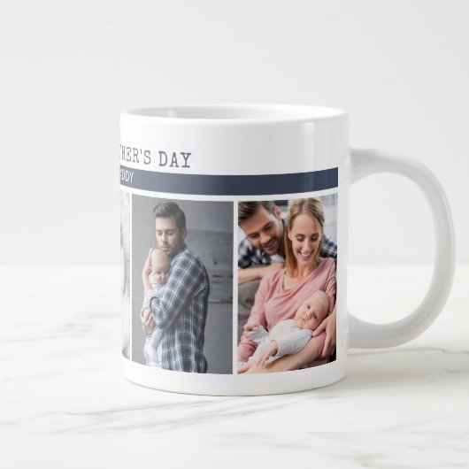 父の日を父として – 5フォトコラージュ ジャンボコーヒーマグカップ (右)