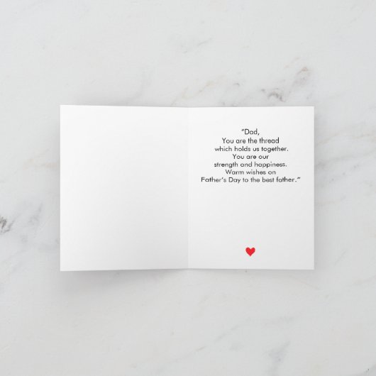 父の日を父のメッセージとしてカスタムする シーズンカード (内部)