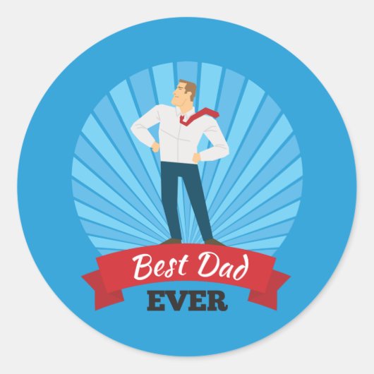 父の日を祝う最高のお父さん |ステッカー ラウンドシール (正面)