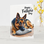 父の日を祝う犬のカード カード (黄色い花)