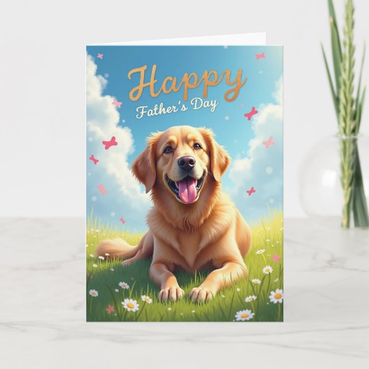 父の日を祝う犬のシーンカード カード (正面)