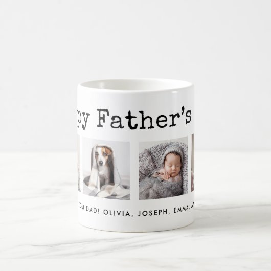 父の日を祝う |タイプライターのフォトグリッド文字 コーヒーマグカップ (中央)