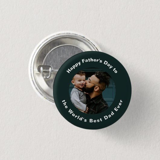 父の日を祝う |写真カスタムと文字かわいい 缶バッジ (正面&裏面)