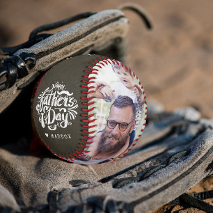 父の日を祝う  家族パーソナライズされたの写真 野球ボール