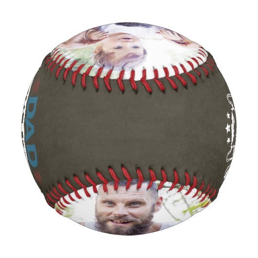 父の日を祝う |家族パーソナライズされたの写真 野球ボール (裏面)