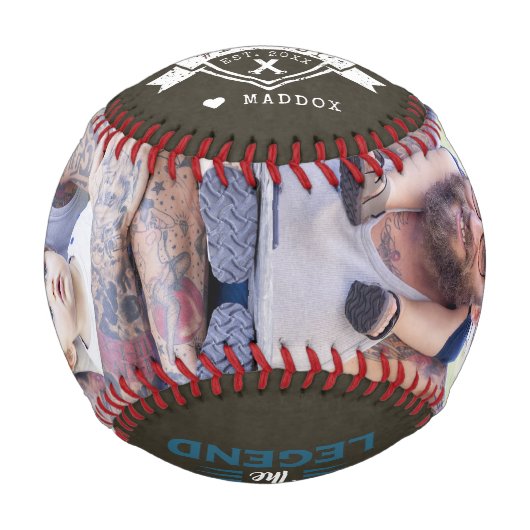 父の日を祝う |家族パーソナライズされたの写真 野球ボール (正面)