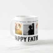 父の日を祝う |白黒4フォトグリッド コーヒーマグカップ (正面左)