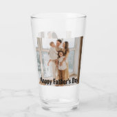 父の日を祝う | 2枚の写真 |カスタム文字プリント タンブラーグラス (裏面)
