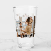 父の日を祝う | 2枚の写真 |カスタム文字プリント タンブラーグラス (正面)