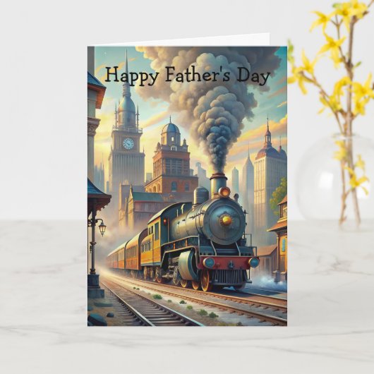 父の日を訓練する カード (黄色い花)