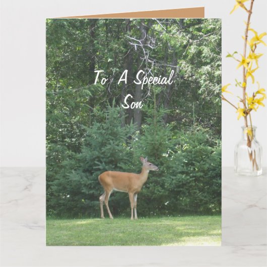 父の日を願う鹿 カード (黄色い花)