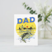 父の日アウトドア魚釣りボーティンキャンプパパ ポストカード (スタンド正面)