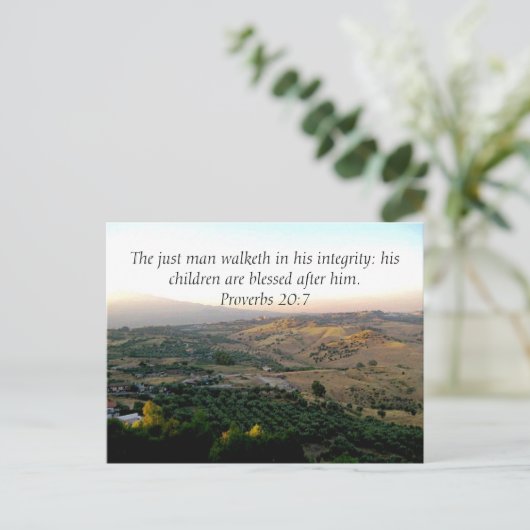 父の日イタリア&聖なる書物、 経典ギフト ポストカード (スタンド正面)