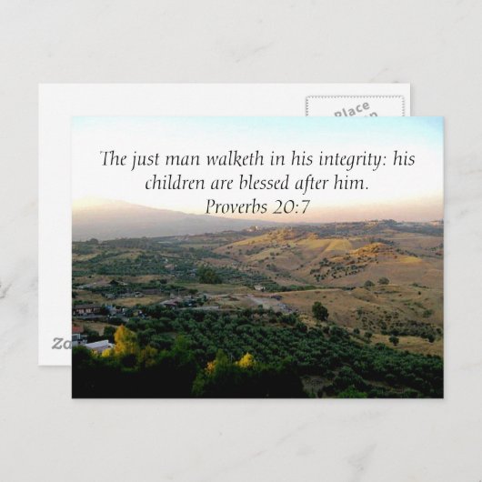 父の日イタリア&聖なる書物、 経典ギフト ポストカード (正面/裏面)