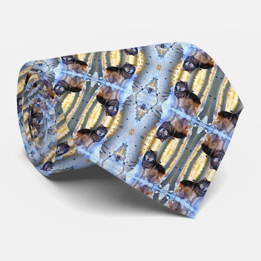 父の日ウルフ威厳のあるアルマニサテンパターン ネクタイ (ロール)