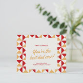 父の日オレンジと赤の幾何学的 シーズンポストカード (スタンド正面)