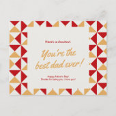 父の日オレンジと赤の幾何学的 シーズンポストカード (正面)