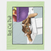 父の日オレンジタビー猫 フリースブランケット (正面)