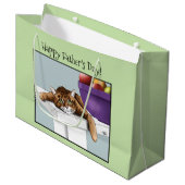 父の日オレンジタビー猫 ラージペーパーバッグ (正面アングル)