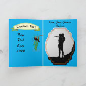 父の日カスタマイズ可能な魚釣りファミリーフォトカード サンキューカード (内部)