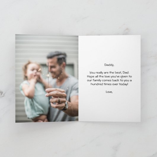 父の日カスタム写真コラージュ年の父 カード (内部)