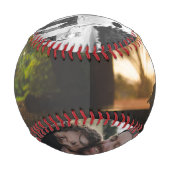 父の日カスタム写真コラージュ年の父 野球ボール (裏面)