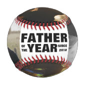 父の日カスタム写真コラージュ年の父 野球ボール (正面)
